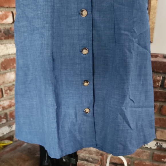 NWT Cupshe Blue Button Front Mini Dress Medium - Picture 4 of 10